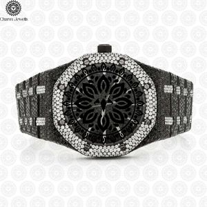 Reloj de Lujo para Hombre Charm_Jewells, de Acero Inoxidable, 40 mm, Bisel con Diamantes de Arcoíris, Caja Mecánica Analógica, Fecha Automática, Botón de Fecha Oculto - Product Image 1