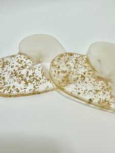 Sous-verres en résine époxy faits à la main avec incrustation de feuilles d'or pour la Saint-Valentin, la fête des mères et la décoration de Pâques - Product Image 3