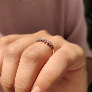 New Arrival <b>Stacking</b> Diamond Wedding <b>Ring</b> U Shaped 14k Solid Gold Dainty Curve Minimalist Band Wholesale Rate Anniversary Gift - Product Image 3