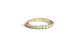 18K Gold Diamond <b>Ring</b> Half Eternity Band Shared Prong Round Cut Diamond <b>Stacking</b> Engagement <b>Ring</b> Band Fine Jewelry for Women - Product Image 1