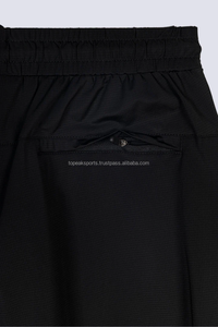 Pantalones Cortos Bermuda para Hombre, Color Negro Sólido, con Cordón Ajustable, de Secado Rápido, Estilo Casual, con Bolsillo Trasero con Cremallera, Cintura Media, Tela de Poliéster - Product Image 4