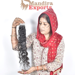 100% cabello humano vietnamita crudo sin procesar máquina negra Natural Paquete de trama doble cierre extensiones de cabello humano frontal - Product Image 3