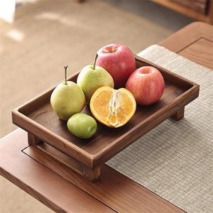 Plateau de service rectangulaire décoratif en bois et assiette à fruits laqués au design moderne pour la cuisine, les restaurants, la restauration et l'usage domestique - Product Image 3