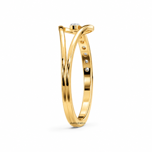 Anillo de Diamante Cultivado en Laboratorio con Diseño Abstracto Moderno para Mujer, Diseño Arquitectónico Único en Oro de 10K, 14K, 18K, Plata 925, 935 - Product Image 4
