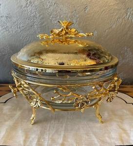 Recipientes de lujo para servir en bodas y fiestas con perillas y marcos florales, increíblemente elaborados por KHOOSI OVERSEAS - Product Image 5