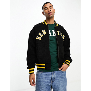 Wholesale Men's Plus Size Leather Sleeve Jacket Customizable Lightweight Trending Style Varsity Jacket Personalized Design - Product Image 1