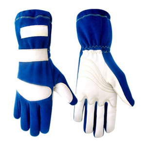 Gants de course à doigts entiers en cuir bleu et blanc, antidérapants, avec fermeture à cordon, unisexes, pour activités de plein air - Product Image 3