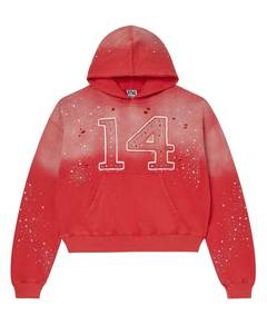 Sudadera con Capucha Roja, Diseño Personalizable, Estampado de Diamantes de Imitación, Corte Regular, Tejido de Punto Ecológico para Hombre, Transpirable y de Secado Rápido - Product Image 6