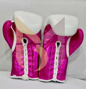 No Boxing No Life - Guantes de Boxeo Profesionales de Piel de Vacuno con Cordones, Acolchado Grueso de 4 Capas, Guantes de Boxeo para Sparring de Dedo Completo - Product Image 3