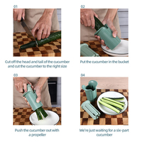 Handmatige draagbare komkommer- en fruitsnijder, compact keukenaccessoire, scherp mes, veilig, makkelijk schoon te maken, lichtgewicht