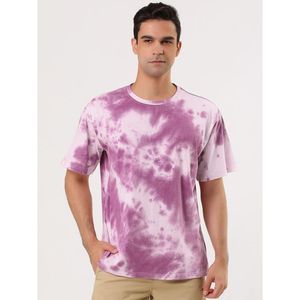 Camiseta de Hombre Estilo Casual Urbano con Estampado Tie-Dye, Mezcla de Algodón/Poliéster Ecológica, Cuello Redondo, Colores Personalizados, Gran Venta - Product Image 4