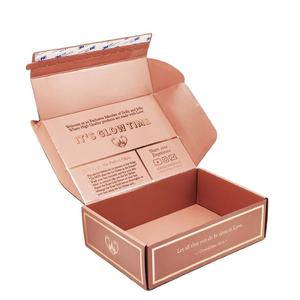 Boîte d'expédition rose personnalisée avec logo, emballage cosmétique en feuille d'or - Product Image 6