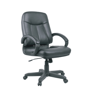 Modern Executive Lift <b>Chair</b> PU Leather Swivel Adjustable Height Tough Mediumback Cushion Armpad <b>High</b> Density Foam - Product Image 1