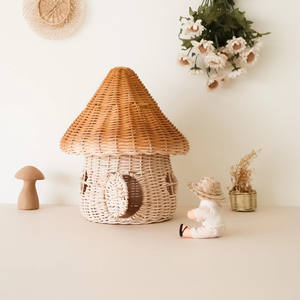 Maison en rotin en forme de champignon, jouet pour enfants, faite à la main, adorable maisonnette pour enfants, prix le plus bas - Product Image 2