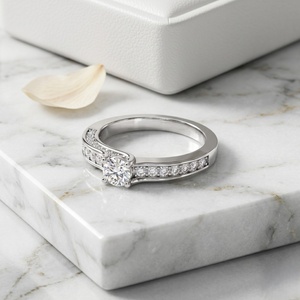 แหวนทรงกลม 1.00CTW - ดีไซน์แบบ Sweeping Channel - Product Image 2