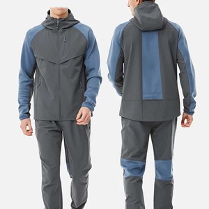 Chaqueta Cortavientos con Capucha para Hombre, Cierre Completo, Diseño Color Block, Deportiva, para Otoño, Poliéster, Manga Larga, Corte Regular, Bolsillos Laterales - Product Image 1