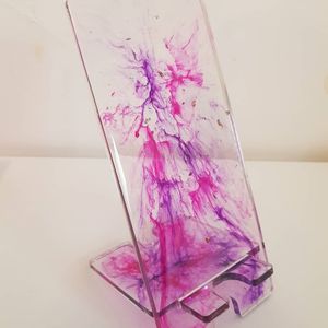 Luxury Epoxy Resin Phone <b>Stand</b> Handmade Mobile Holder Desk <b>Stand</b> for Office Home Decoration Craftera Exports - Product Image 1
