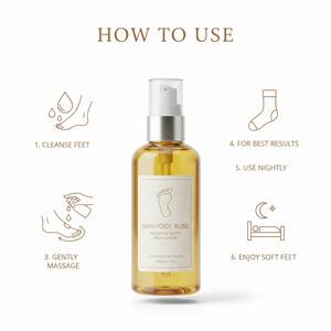 Huile de massage pour les pieds liquide naturelle et biologique pour des talons doux et la réparation des talons fendillés |   Fabricant d'exportation de marques privées, nourrissant en profondeur - Product Image 5