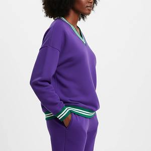 Sudadera con capucha extragrande de alta calidad, hecha a medida, con cremallera, lavado ácido, ligera, de forro polar para mujer, con logo desgastado - Product Image 2