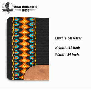Tapis de selle équestre confortable Western Blankets House avec doublure en laine de Nouvelle-Zélande, 42x34 pouces, en polaire de laine - Product Image 2