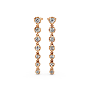 ต่างหูเพชรทรงหยดน้ำแบบฝังขอบทองคำขาว 14K เพชรเพาะเลี้ยงในห้องปฏิบัติการ ดีไซน์ทันสมัยสำหรับผู้หญิง ได้รับการรับรองจาก IGI หรูหรา ยาว สวยงาม เหมาะเป็นของขวัญ - Product Image 1