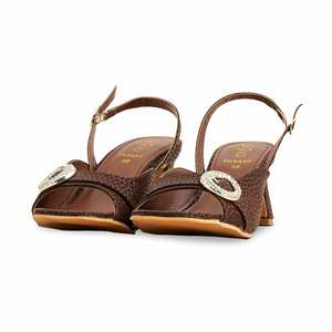 Sandale à talon marron formelle FR5439 - Product Image 3