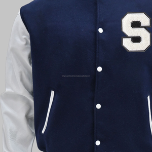 Chaqueta universitaria de moda de la mejor calidad Último diseño Botones Logo Cuero de invierno con chaqueta Piel decorada - Product Image 6