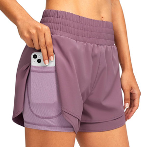 Shorts de sport 2 en 1 pour femmes, avec short intégré, personnalisés, vêtements de sport athlétiques, séchage rapide, pour la remise en forme et le sport - Product Image 1