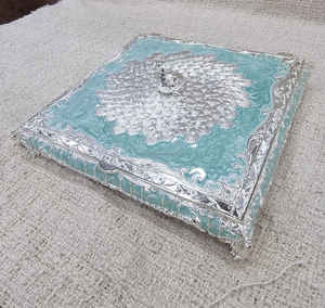 Plateau à fruits secs/boîte à bijoux en argent allemand avec design en émail, métal durable et fer, boîte cadeau en velours - Product Image 1