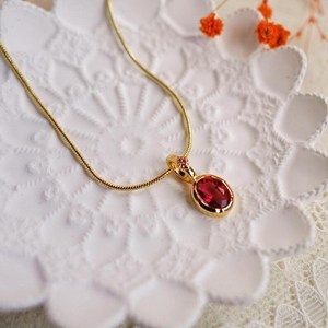 Pendentif rubis délicat pour femme, argent sterling 925 plaqué or 14 carats, pierre de naissance de juillet, empilable, bijou personnalisé, cadeau - Product Image 5