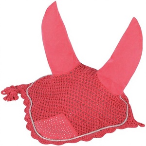 Voile anti-mouches rose pour cheval avec cache-oreilles, respirant, en crochet, masque anti-moustiques, équipement d'équitation, logo personnalisé - Product Image 1