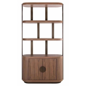 Étagère à livres décorative en bois contemporaine et moderne à 6 niveaux, avec 2 portes et design sans dossier, pour salon et maison - Product Image 4