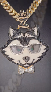 Collier Pendentif Tête de Loup 3D en Argent Sterling 925 Plaqué Or Blanc, Sertie de Diamants Moissanite VVS, Bijoux Hip Hop de Haute Qualité - Product Image 3