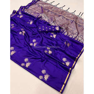 KANTHKALA PICHWAI Sari en soie 100% satin tissé à la main FABZONE INDIA - Product Image 2
