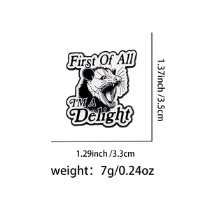 "First of All I'm a Delight" Épinglette en émail Opossum pour sacs à dos, broches pour femmes, accessoires de mode, bijoux, cadeau - Product Image 2
