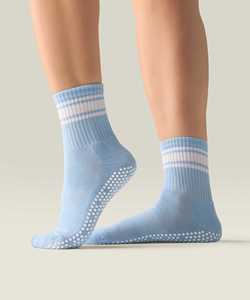 Calcetines de Yoga y Pilates Antideslizantes con Franjas, Calcetines de Pilates Personalizados con Agarre Fuerte, Longitud Media, para Entrenamiento con Reformer, JZVINA, para Mujer - Product Image 3
