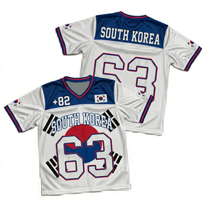 เสื้อเบสบอลเกาหลีใต้ แบบยูนิเซ็กซ์ คอวี แขนสั้น ผ้าตาข่ายโพลีเอสเตอร์พิมพ์ลายระเหิด ซับเหงื่อ ระบายอากาศได้ดี เหมาะสำหรับฤดูร้อน ชุดทีม - Product Image 1