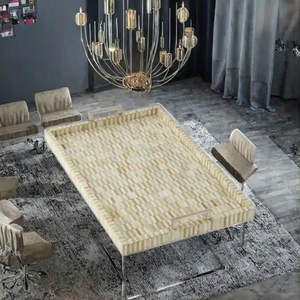 Bandeja de Servir Artística con Incrustaciones de Madera, Diseño Art Deco, Hecha a Mano con Patrón de Mosaico para Decoración del Hogar y Comedor - Product Image 5