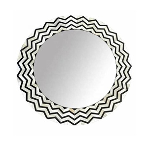 Marco de espejo con incrustaciones de hueso de patrón Floral hermoso marco de espejo de pared mejor hogar decorativo dormitorio sala de estar Marco de espejo de hueso - Product Image 4