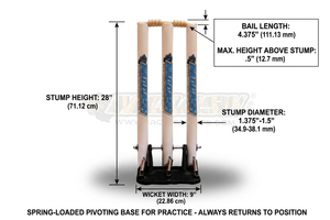 Wickets de críquet con retorno por resorte y base metálica para colocación en múltiples superficies de Naqqash Sports - Product Image 6