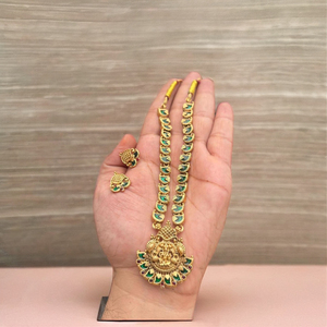 High Quality Traditional South <b>Indian</b> Ethnic Brass Bridal Set Zircon Flower Design Rose Gold Plated Third Party Certified Party - Product Image 2