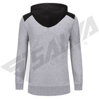 Erkek Gri Kapüşonlu Polyester/Pamuk Sokak Spor Eşofman Takımı Nefes Alabilen Örme Sweatshirt Pantolon İpli Rahat Sonbahar Giysisi