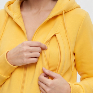 Conjunto de Sudadera con Capucha y Pantalones de Chándal de Forro Polar Grueso de 450 g/m² para Maternidad de Invierno con Cremallera para Lactancia para Mujer - Product Image 6