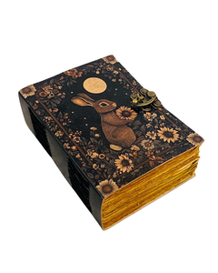 Bunny Rabbit Leather Grimoire Journal Handmade Vintage <b>Notebook</b> Embossed Animal Diary <b>Book</b> of Shadows for Writing and Sketching - Product Image 6