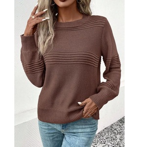 Wholesale Price High Quality Women Crew Neck Jacquard Knit <b>Pullover</b> Sweater Christmas <b>Jumper</b> Sweater for Adults From BD - Product Image 1