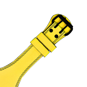 Cinturón de Levantamiento de Pesas Acolchado de Cuero Vacuno Amarillo, Transpirable y Resistente, con Protección Profesional para Uso Unisex - Product Image 6