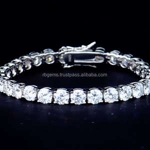 Pulseras y Brazaletes de Hip Hop Hechos a Mano con Diamantes Redondos Cultivados en Laboratorio, Certificados, Ideales para Regalo, Novedad, Oro, Estilo Hip Hop - Product Image 4