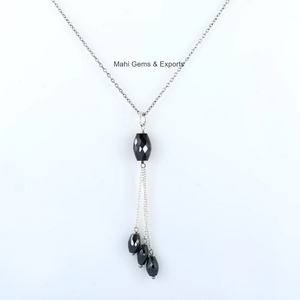 จี้โซ่ลูกปัดเพชรสีดำจี้ดีไซน์สวยทำมือกำหนดขนาดเองได้ - Product Image 1