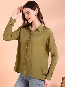 Camisa Holgada de Manga Larga con Cuello Abotonado y Estampado Tie-Dye Hecho a Mano en Rayón para Mujer, Marca Maaesa - Product Image 3
