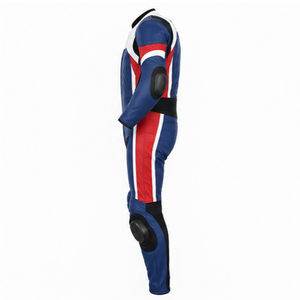 Veste coupe-vent en cuir PU bleu, rouge et blanc pour homme AULTRA ONE ENTERPRISES, fermeture éclair, respirante, séchage rapide, style streetwear - Product Image 2